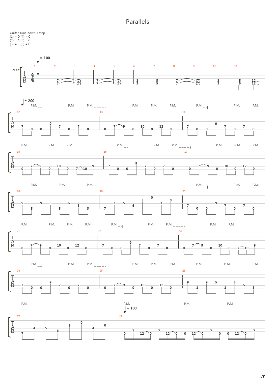 Parallels吉他谱