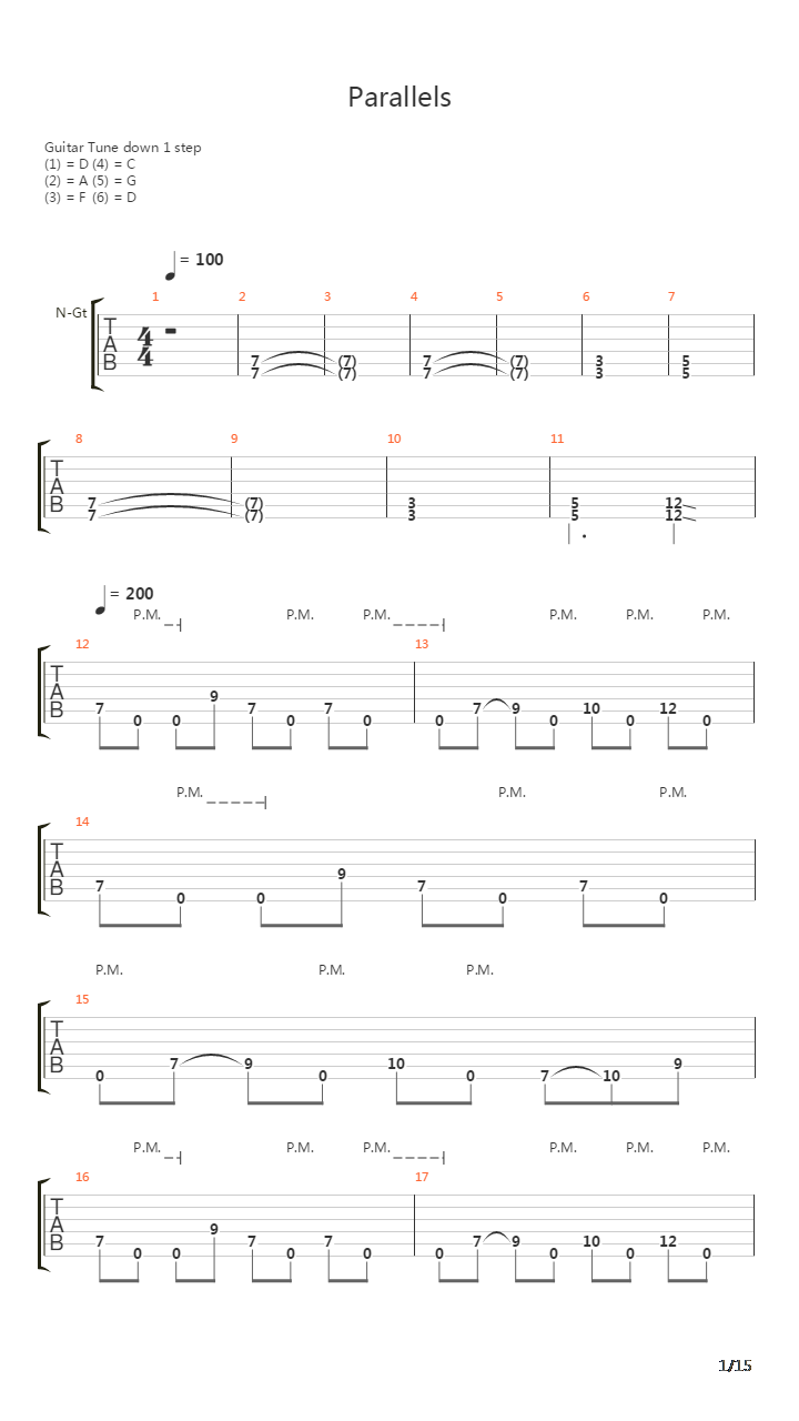 Parallels吉他谱