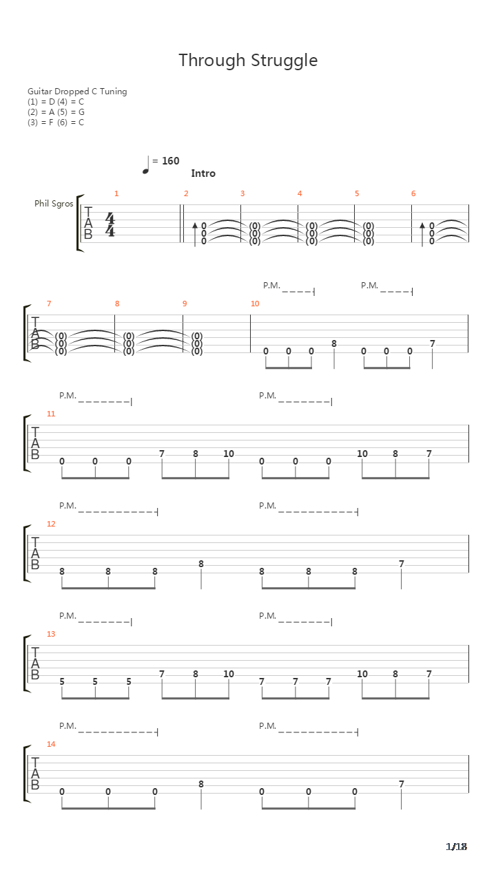 Through Struggle吉他谱