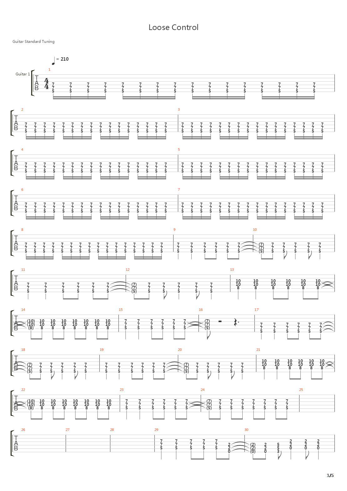 Loose Control吉他谱