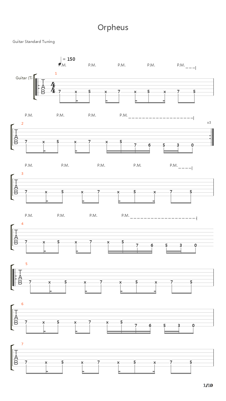 Orpheus吉他谱