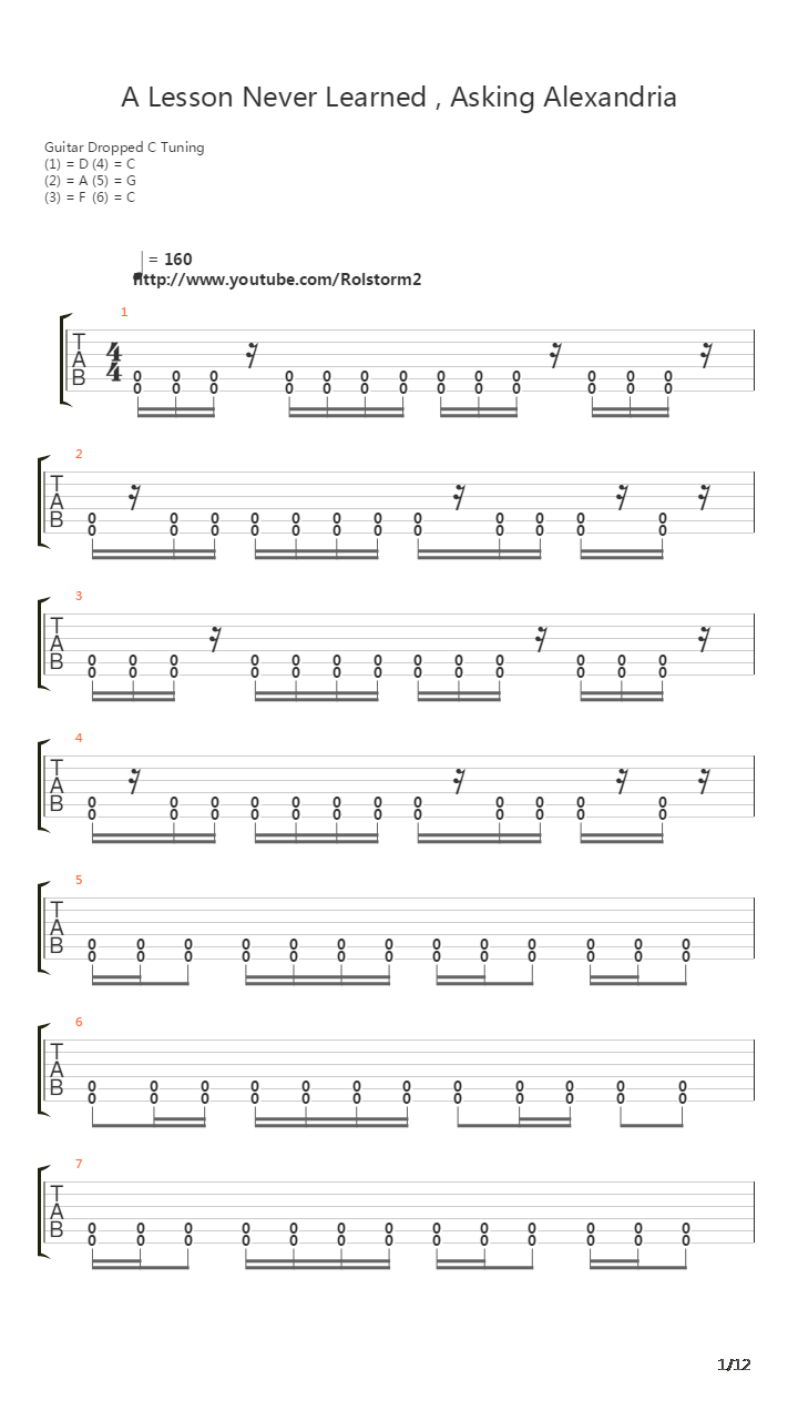 A Lesson Never Learned吉他谱