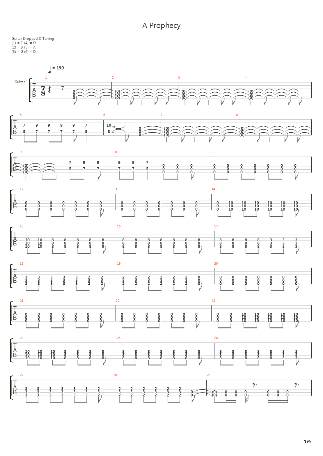 A Prophecy吉他谱