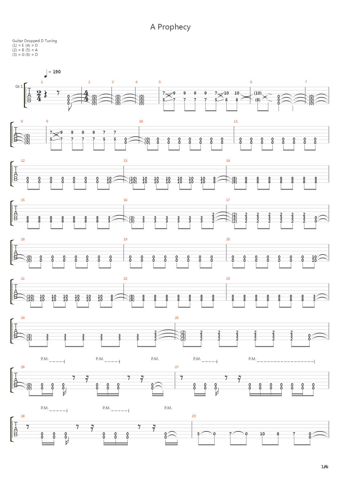A Prophecy吉他谱