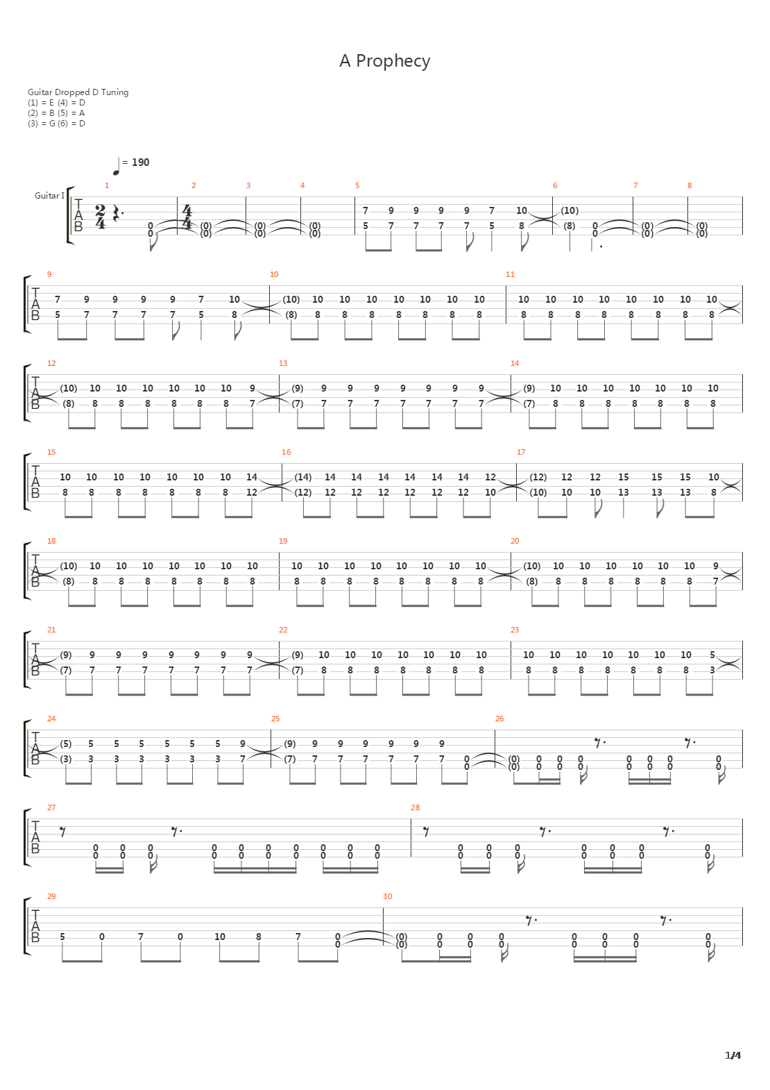 A Prophecy吉他谱
