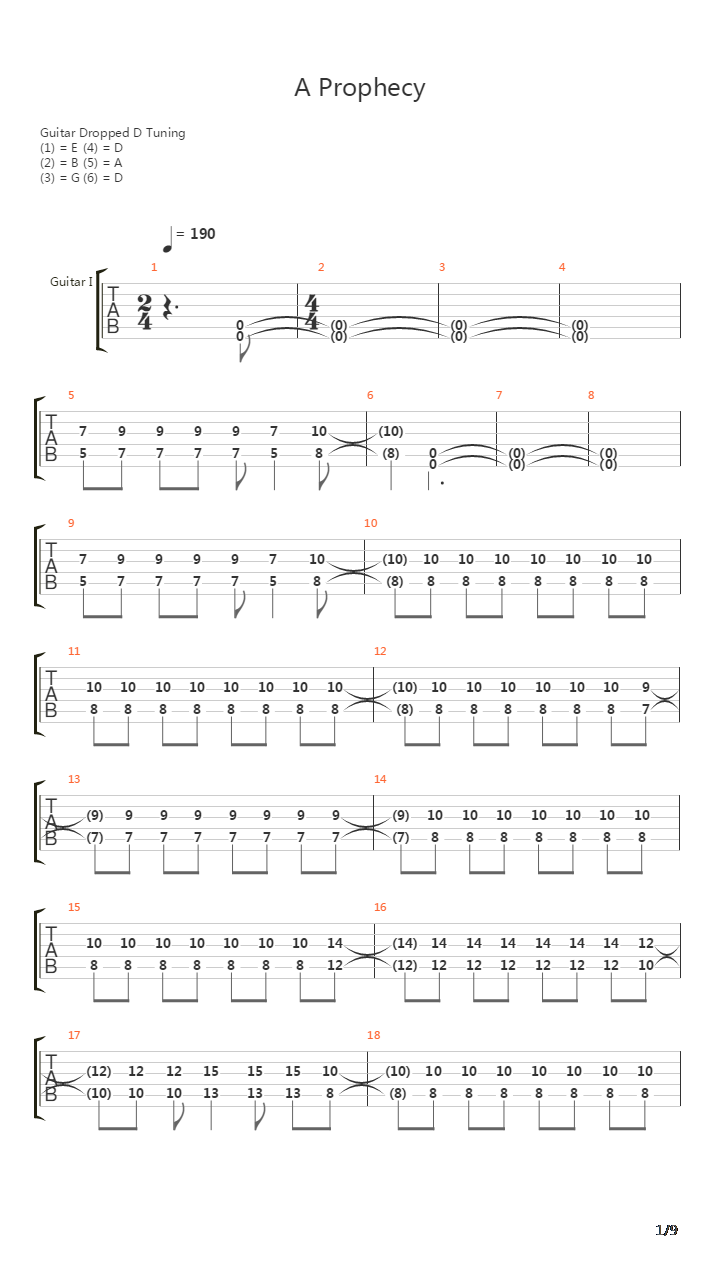 A Prophecy吉他谱