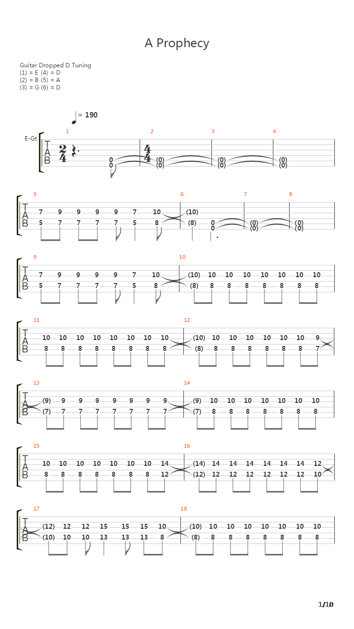 A Prophecy吉他谱