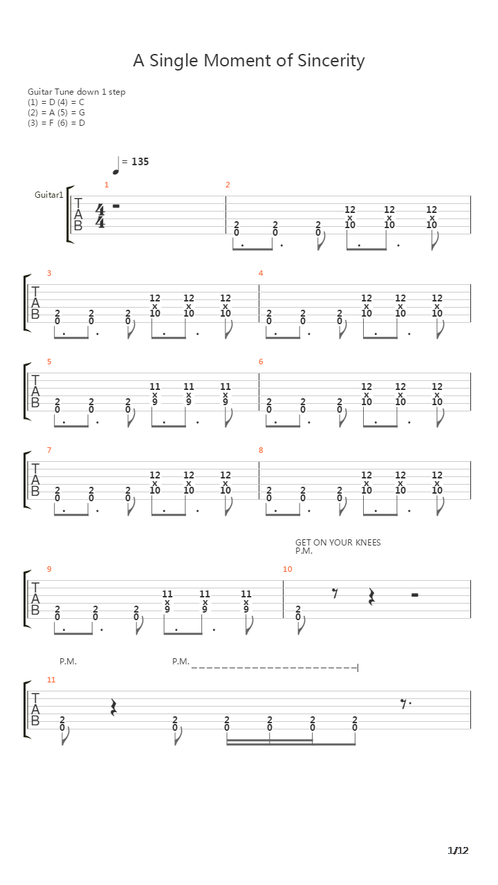 A Single Moment Of Sincerity吉他谱