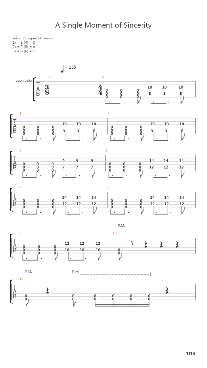 A Single Moment Of Sincerity吉他谱