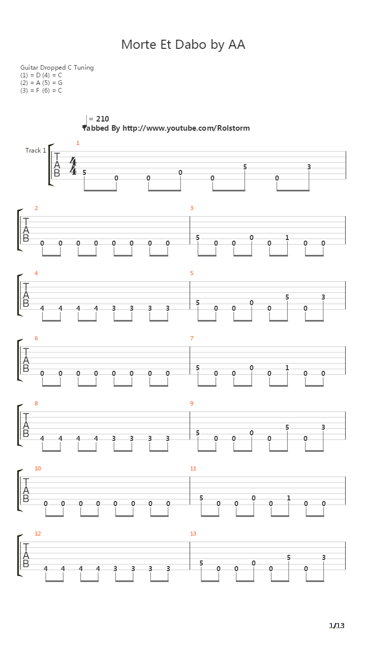 Morte Et Dabo吉他谱