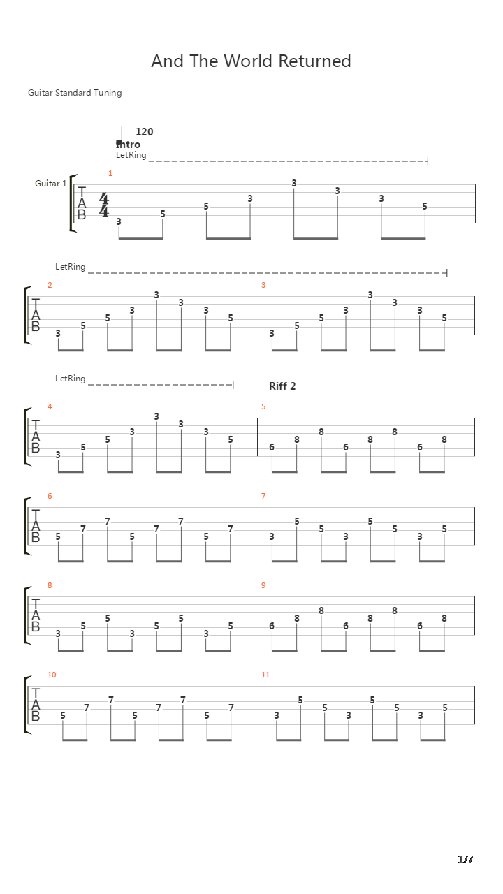 And The World Returned吉他谱
