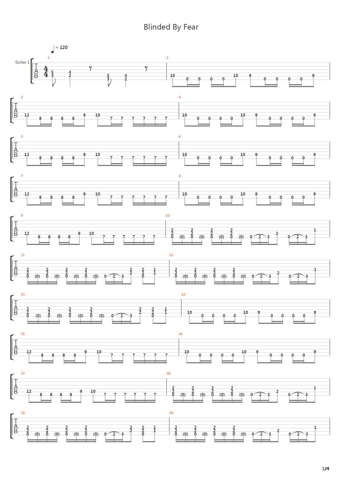 Blinded By Fear吉他谱