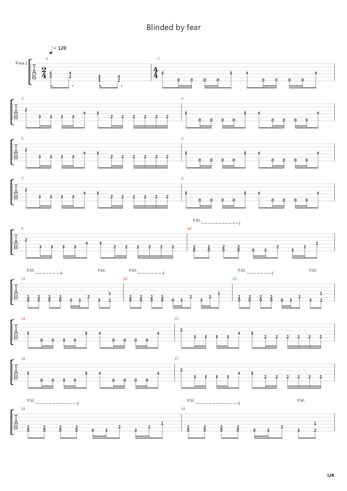 Blinded By Fear吉他谱
