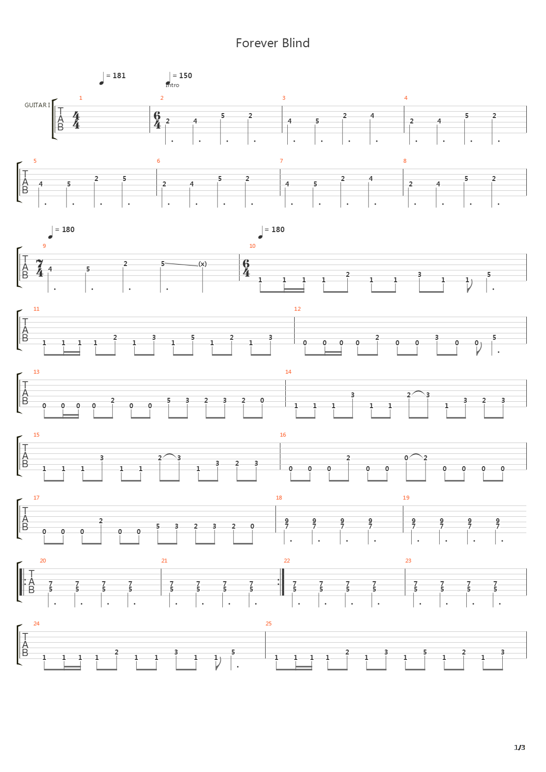 Forever Blind吉他谱