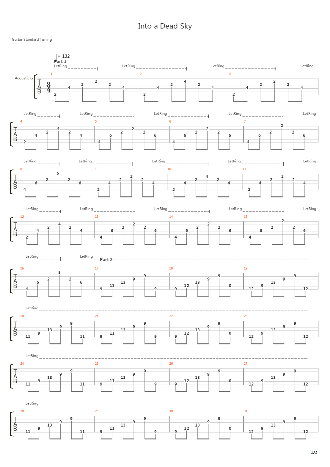 Into The Dead Sky吉他谱