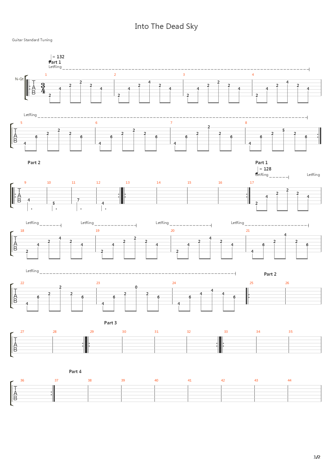 Into The Dead Sky吉他谱