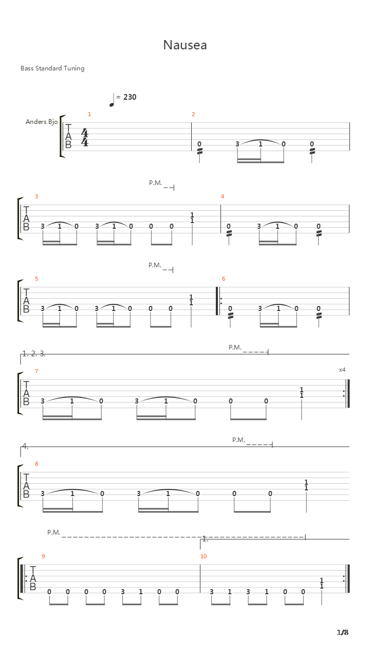 Nausea吉他谱
