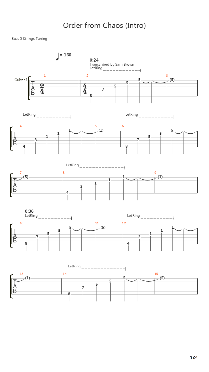 Order From Chaos吉他谱