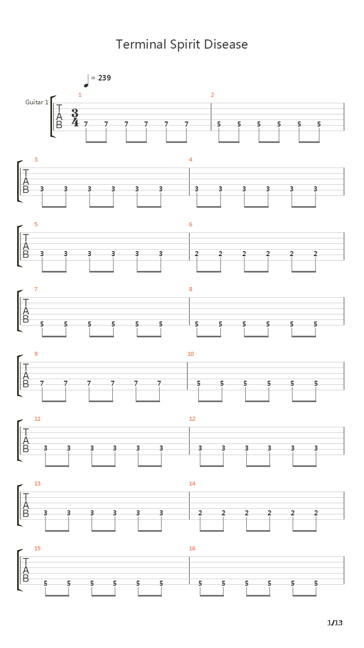 Terminal Spirit Disease吉他谱