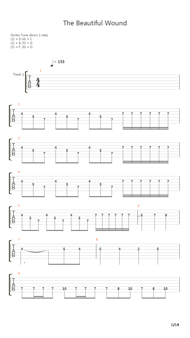 The Beautiful Wound吉他谱
