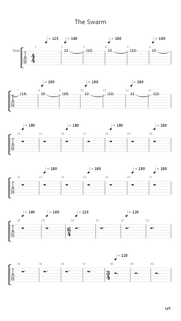 The Swarm吉他谱