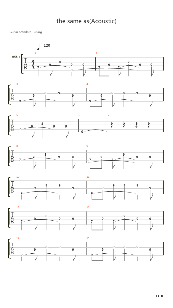 the same as(Acoustic)吉他谱