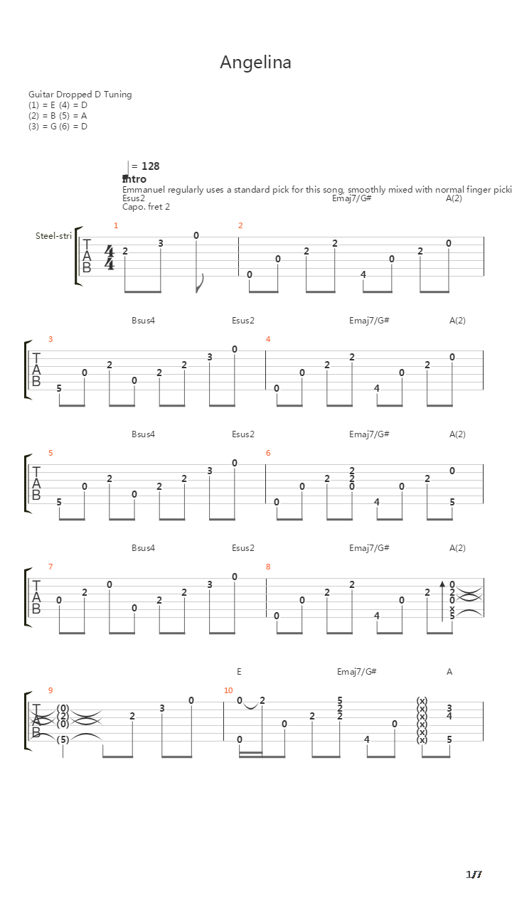 Angelina吉他谱