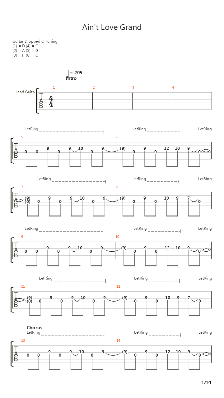 Aint Love Grand吉他谱
