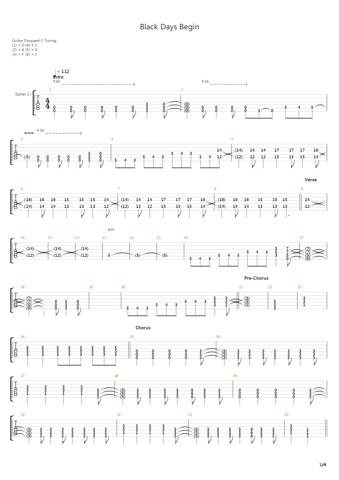 Black Days Begin吉他谱
