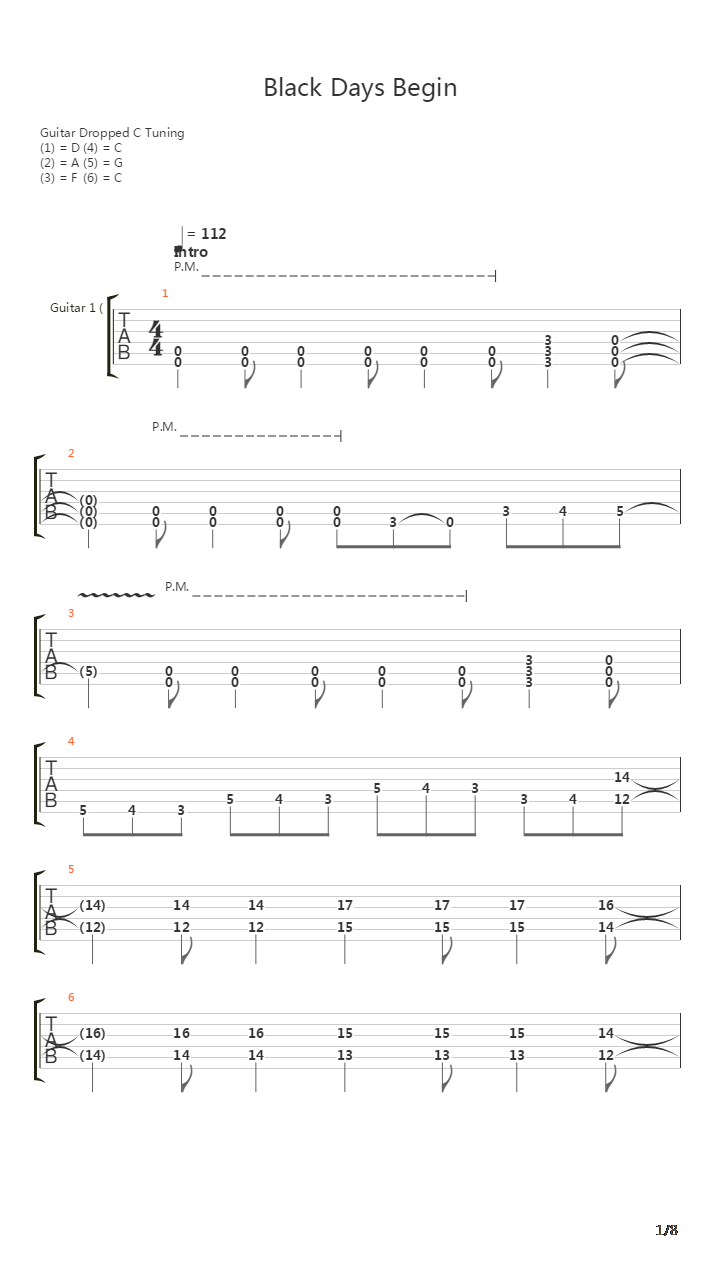 Black Days Begin吉他谱