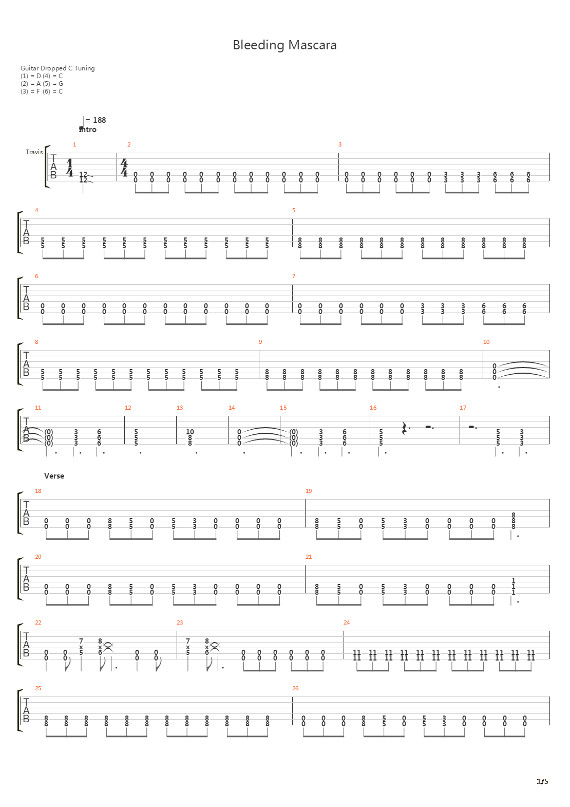 Bleeding Mascara吉他谱