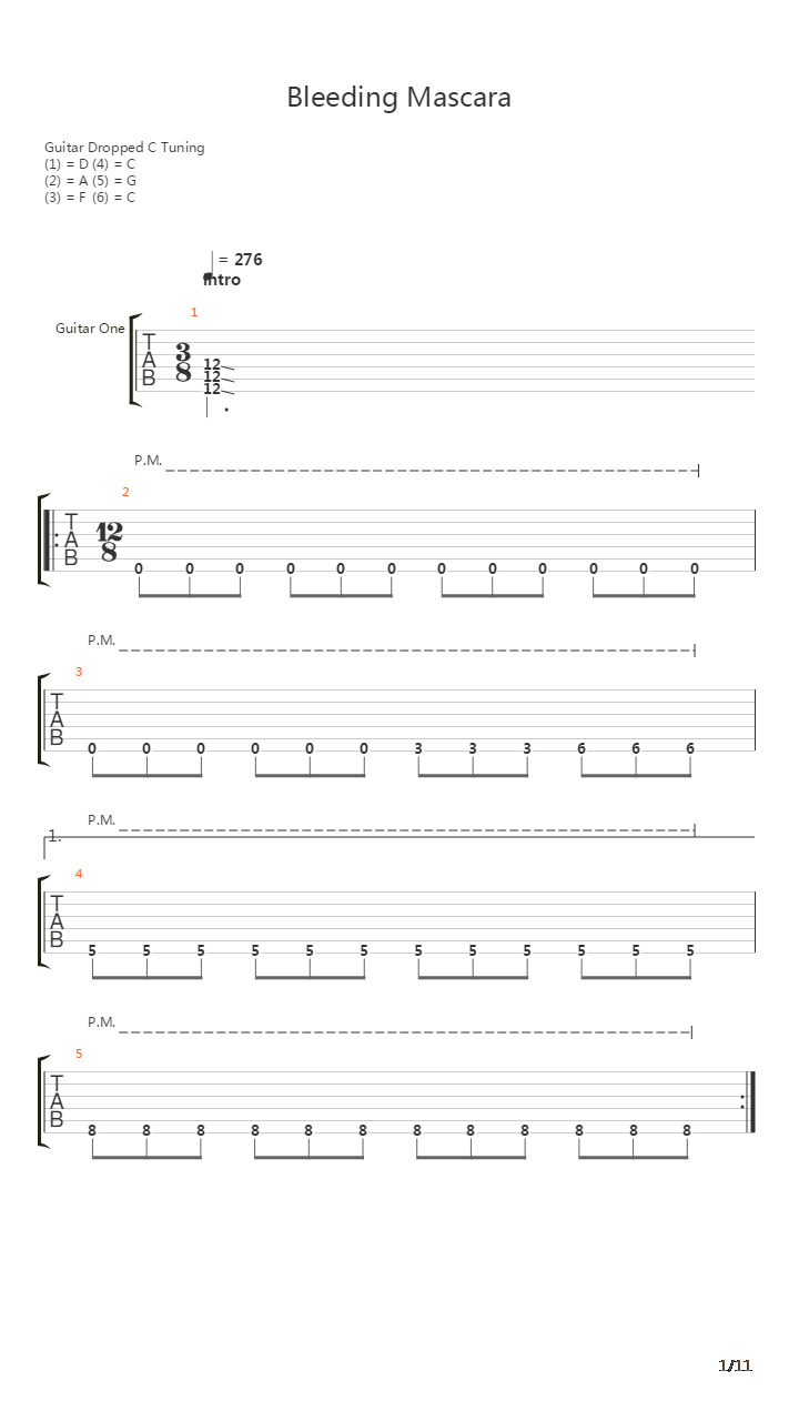 Bleeding Mascara吉他谱