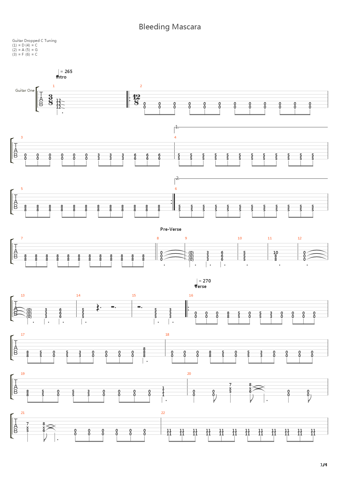 Bleeding Mascara吉他谱