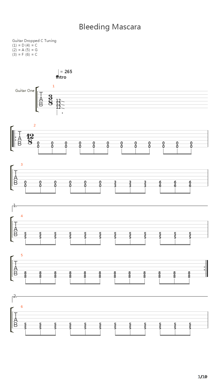 Bleeding Mascara吉他谱