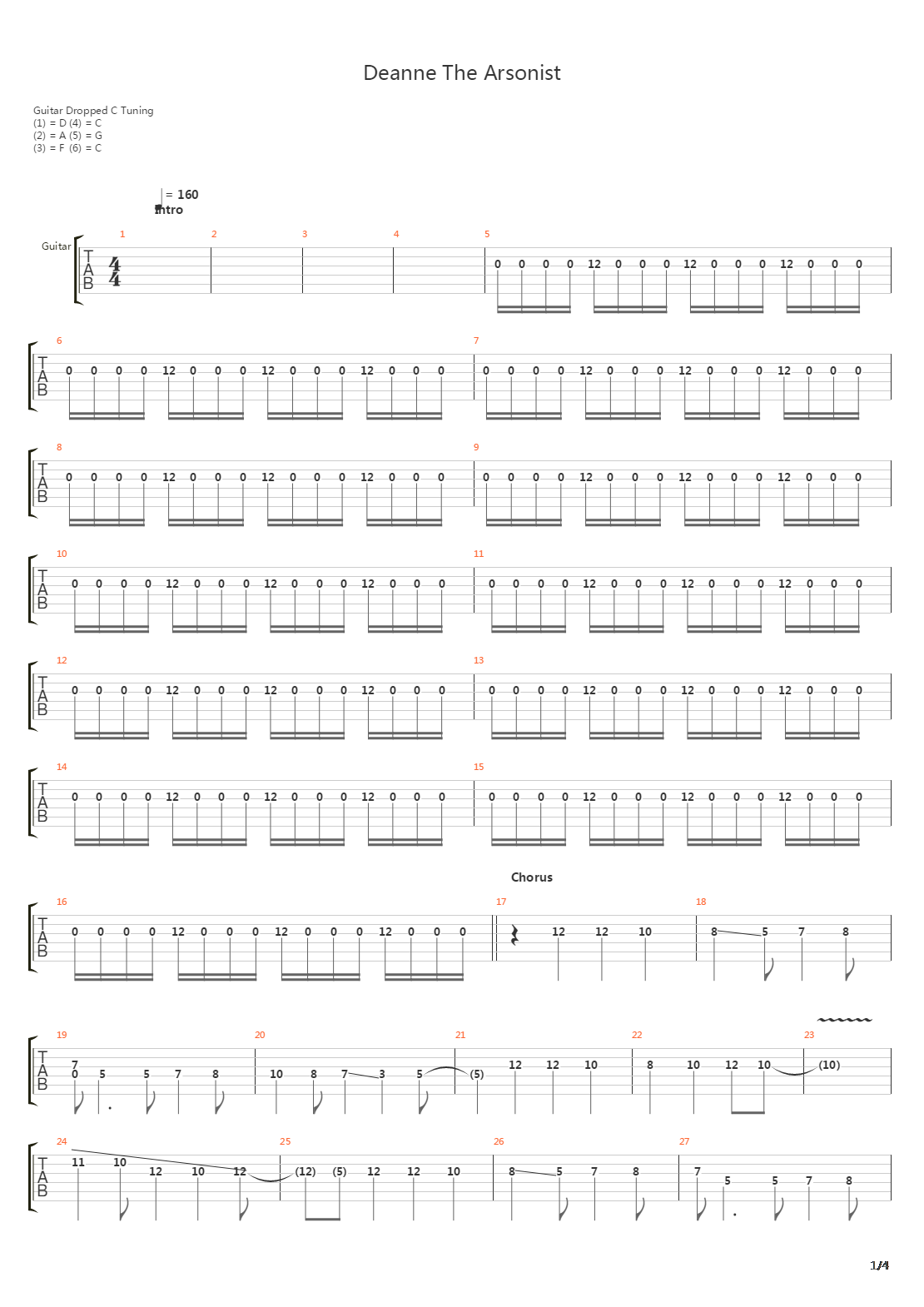 Deanne The Arsonist吉他谱