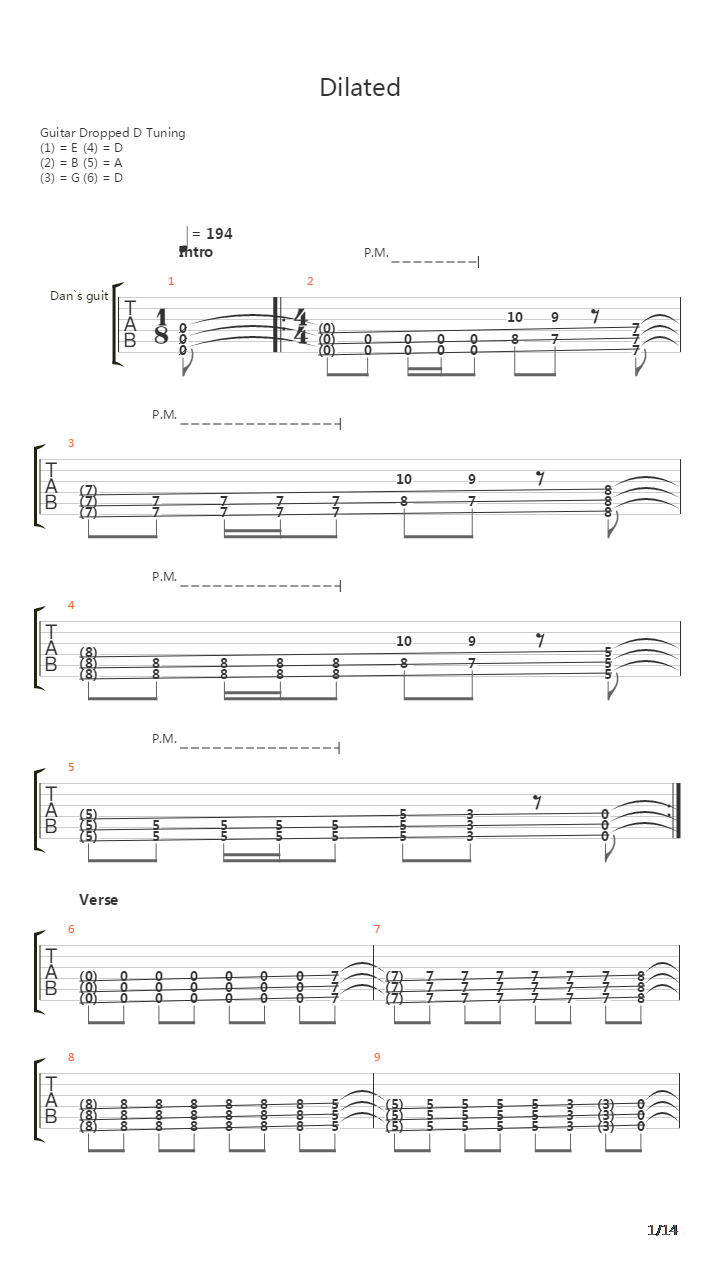 Dilated吉他谱