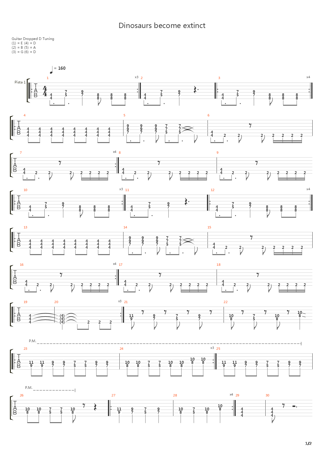 Dinosaurs Become Extinct吉他谱