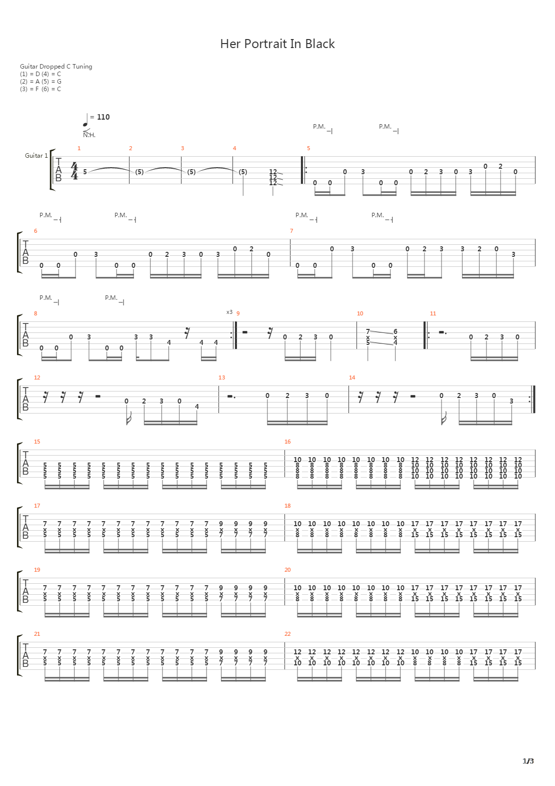 Her Portrait In Black吉他谱
