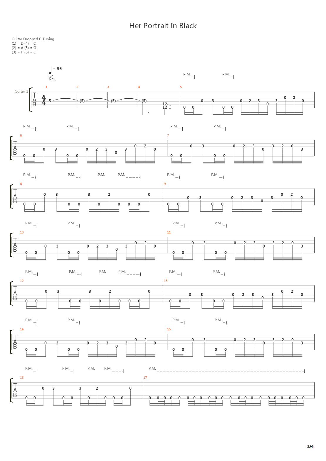 Her Portrait In Black吉他谱