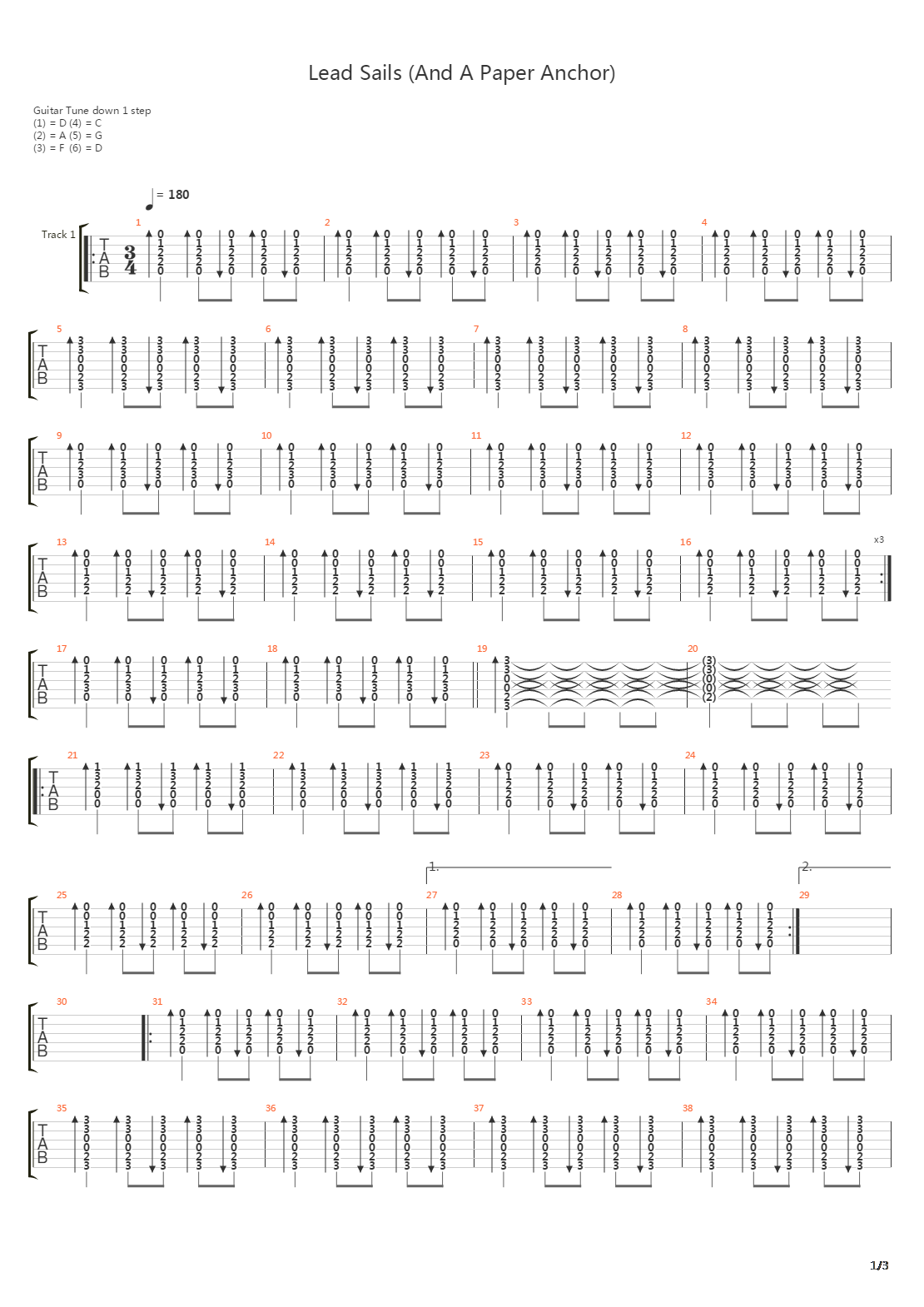 Lead Sails And A Paper Anchor吉他谱
