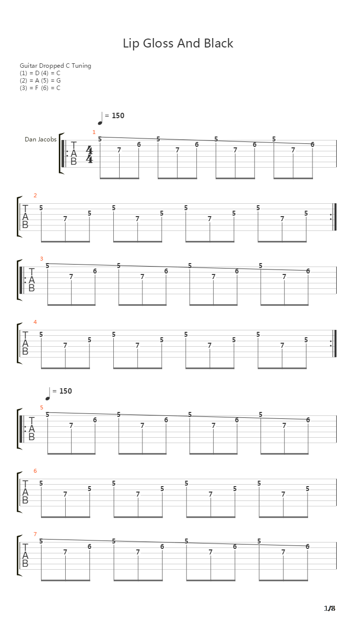 Lip Gloss And Black吉他谱