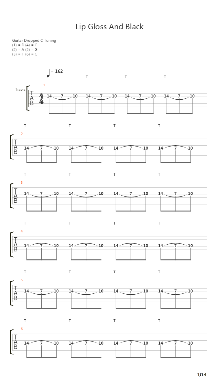 Lip Gloss And Black吉他谱