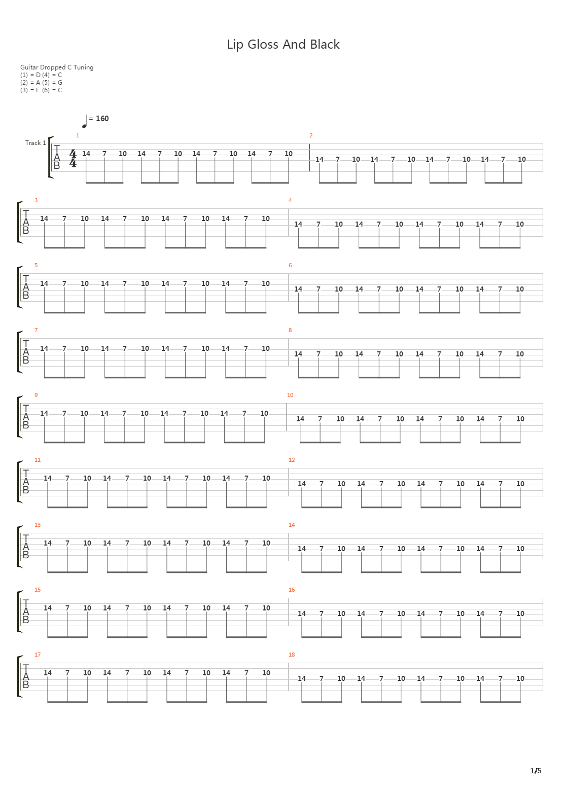 Lip Gloss And Black吉他谱