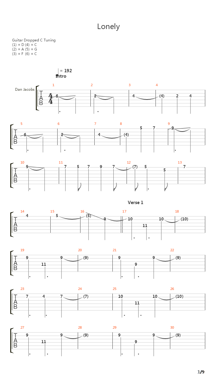 Lonely吉他谱