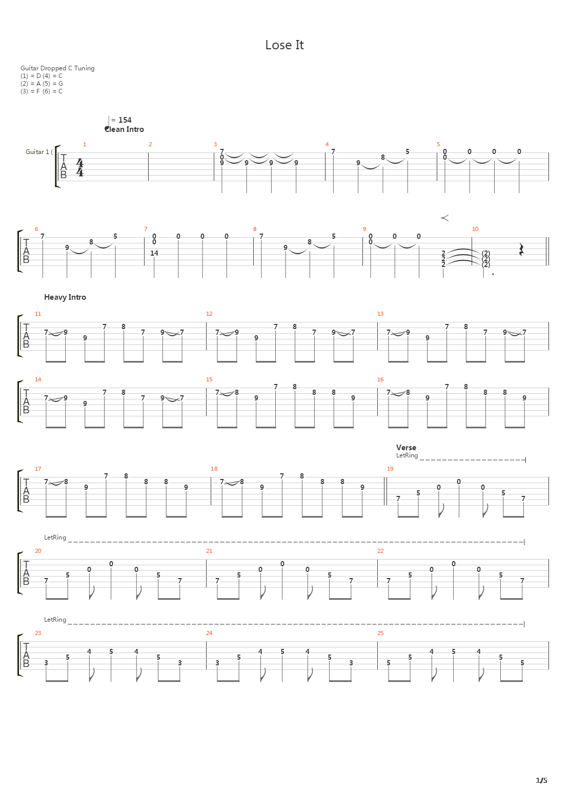Lose It吉他谱