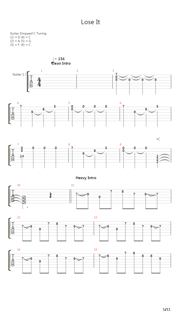 Lose It吉他谱