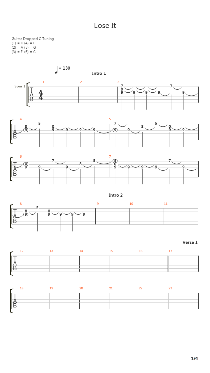 Lose It吉他谱