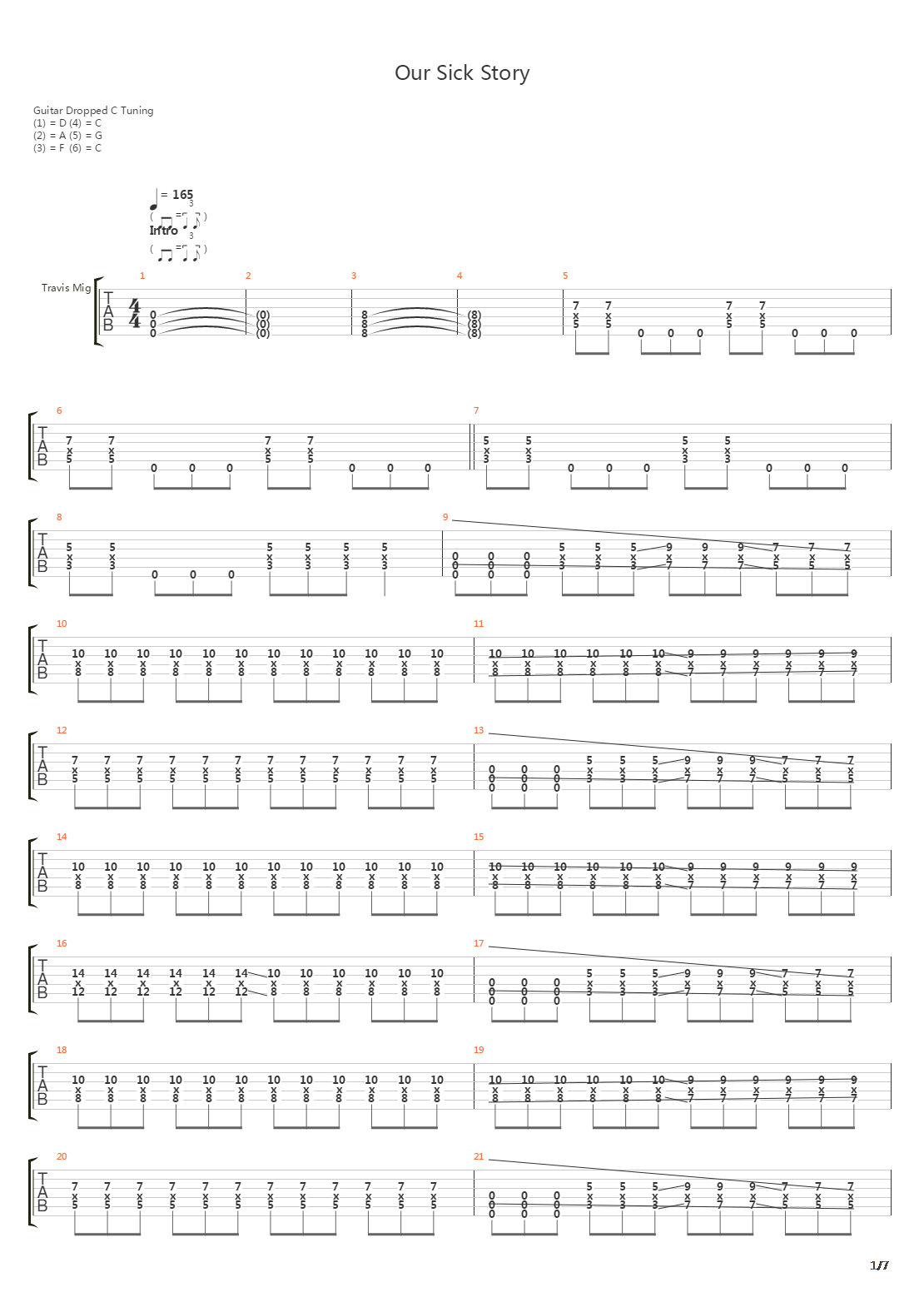 Our Sick Story Thus Far吉他谱