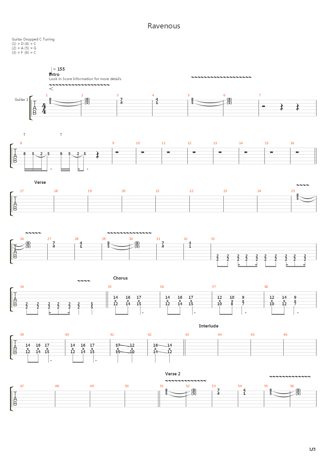 Ravenous吉他谱