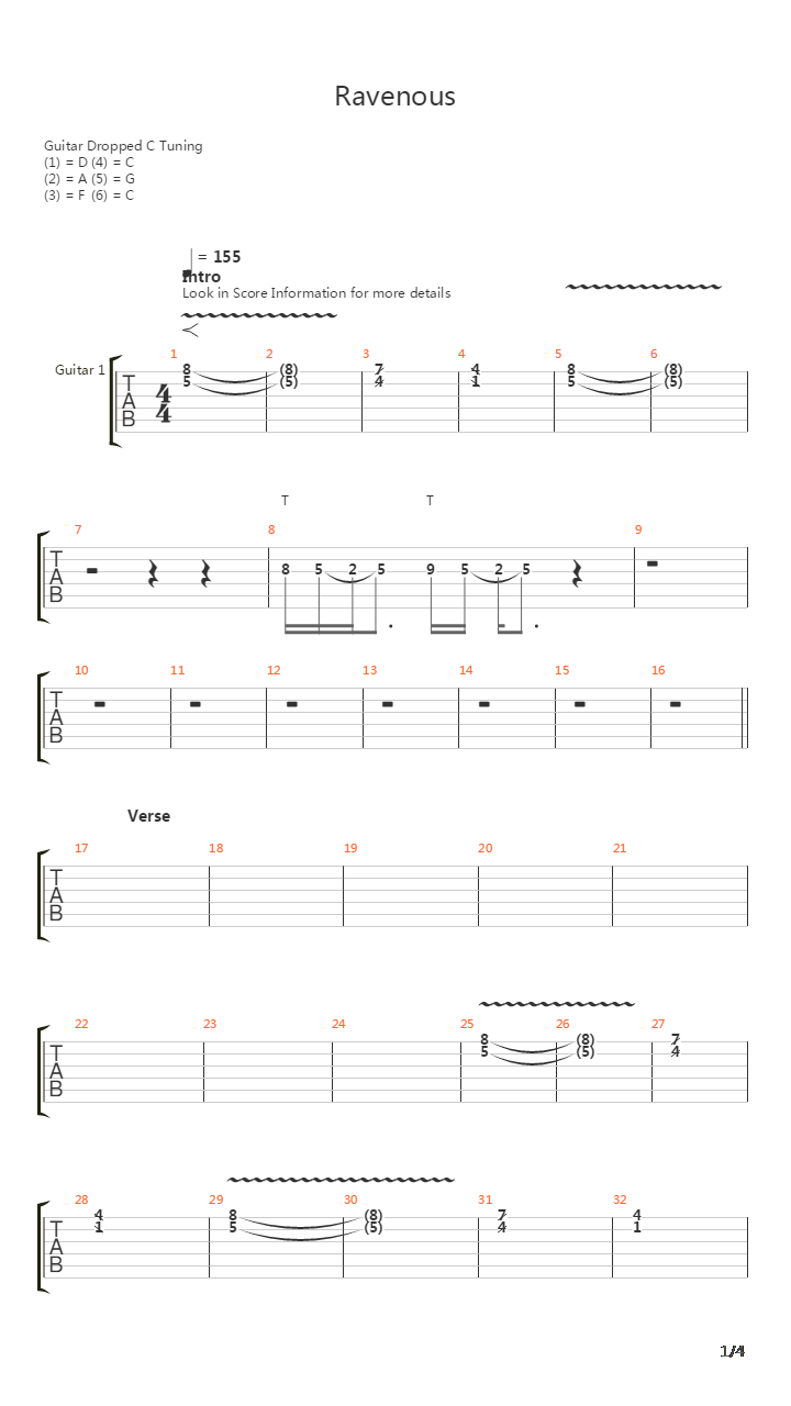 Ravenous吉他谱